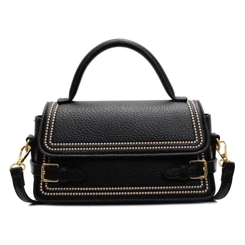 Retro fashion simple texture handbag spring new versatile shoulder messenger bag small square bag women