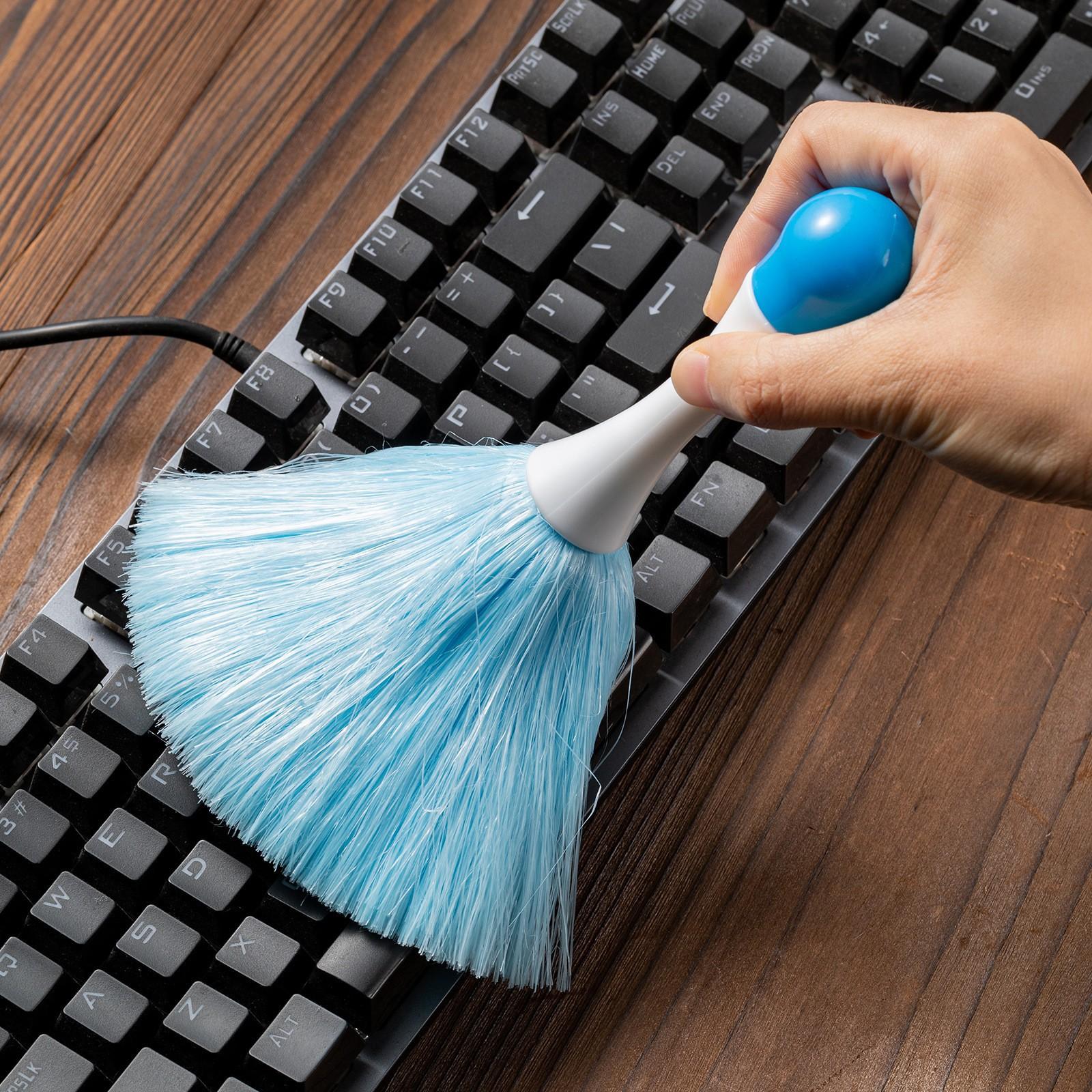 

New Feather Dust Brush Computer Brush Keyboard Gap Brush Electrostatic Adsorption Dust Brush Two-Color Handle PP Wire Dust Brush 1PCS червоний