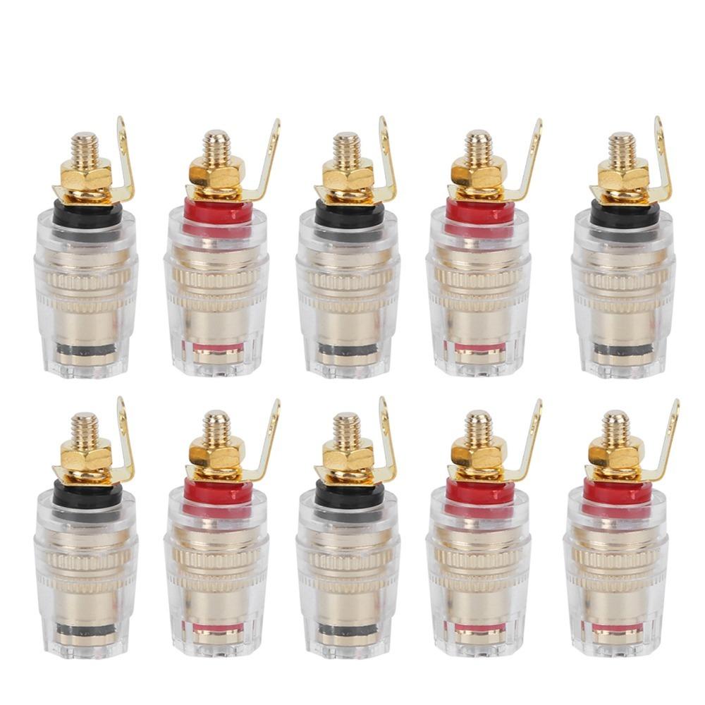 10Pcs Copper-gold Plated Speaker Terminal Binding Post Amplifier Terminal  Amplifier Connections