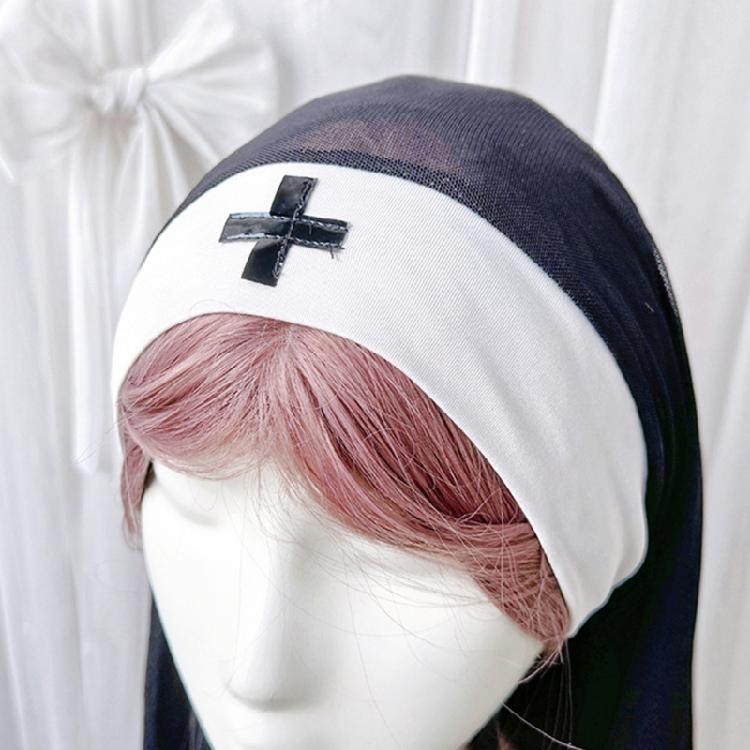 Nun Habits Hats Nun Headpiece Lightweight Nun Costume Accessories for Halloween Dressing Up Party Nun Headband Caps