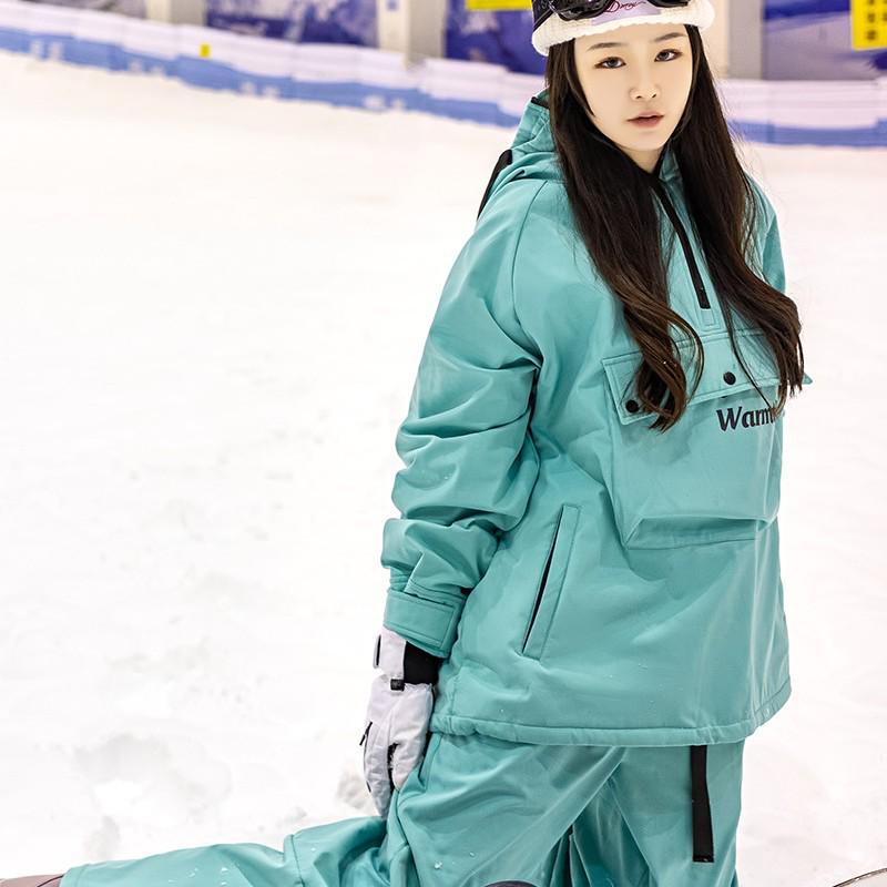 Unisexová zateplená lyžařská kombinéza s kapucí - Trendy zimní sportovní oblečení pro páry