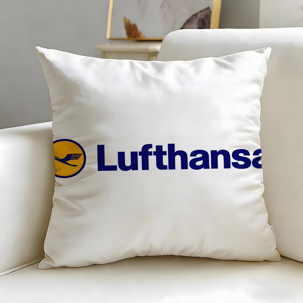 Classic Airline Lufthansa Cushion Cover Soft & Easy-Wash Pillow Case – Versatile For Couch, Bed, Travel And Office