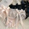 Ribbon Lace Bow Underwear Cotton Crotch Women Briefs Temptation Low-Waist Panties  Lady