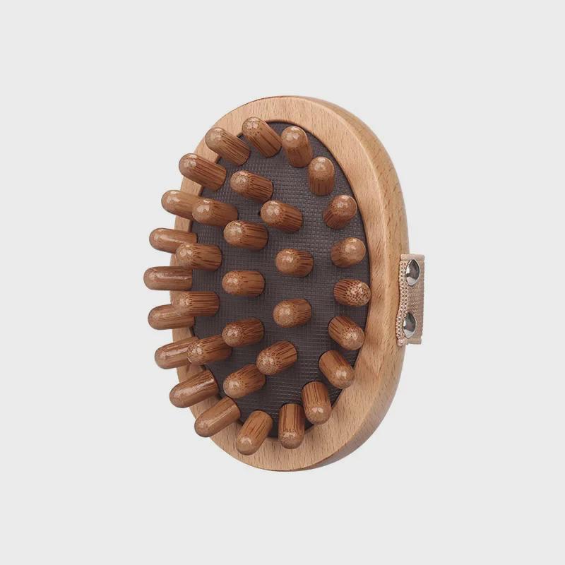Bamboo Abdominal Massage Belt, Wooden Scalp & Tendon Brush Set