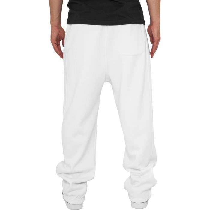 Bas de jogging - Urban Classics - Blanc - Urban Fit - Poches - Zips aux jambes