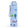 1PC Happy Day Slogan 750ml Color Plastic Sports Water Bottle Leakproof Flip Straw Lid Suitable for Sports Office Home Use