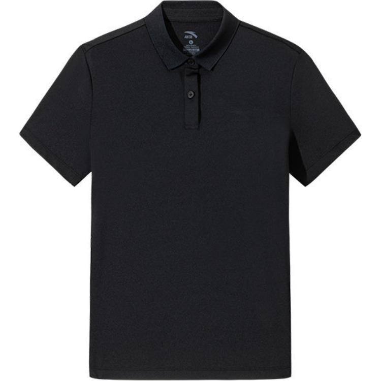 

Anta Comfortable Casual Simple Solid Color Moisture Wicking Sports Polo Shirt Women tops Black 962528116-3 XS