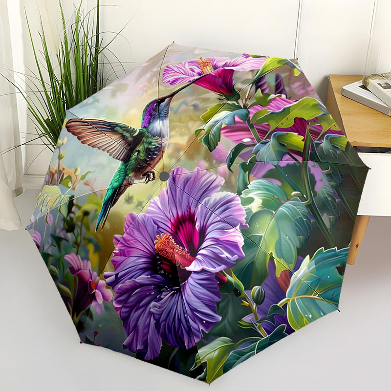 Hummingbird Automatic Folding Umbrella Compact & Lightweight for Outdoor Adventures Daily Use Birthday Christmas Travel Umbrella Durable 8 Bone Design