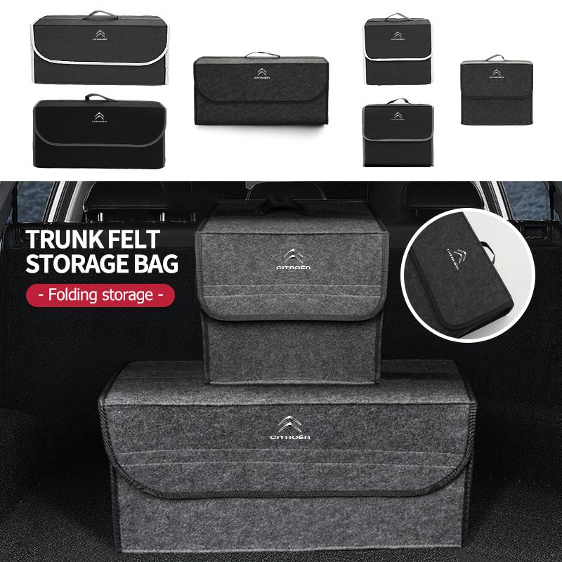Felt Car Trunk Storage Box Folding Travel Organizer Tool Case For Citroen Jumper Celysee Cactus Picasso Aircross Saxo Grand