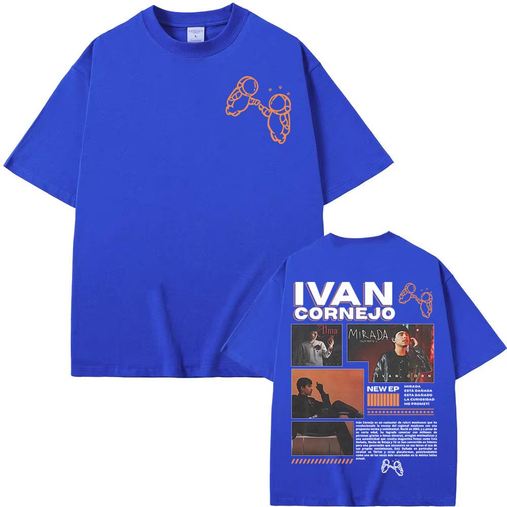 Singer Ivan Cornejo Mirada 2025 Tour Merch T Shirts Men Women Vintage Trend High Street T-shirt Casual O-Neck Oversized T Shirt