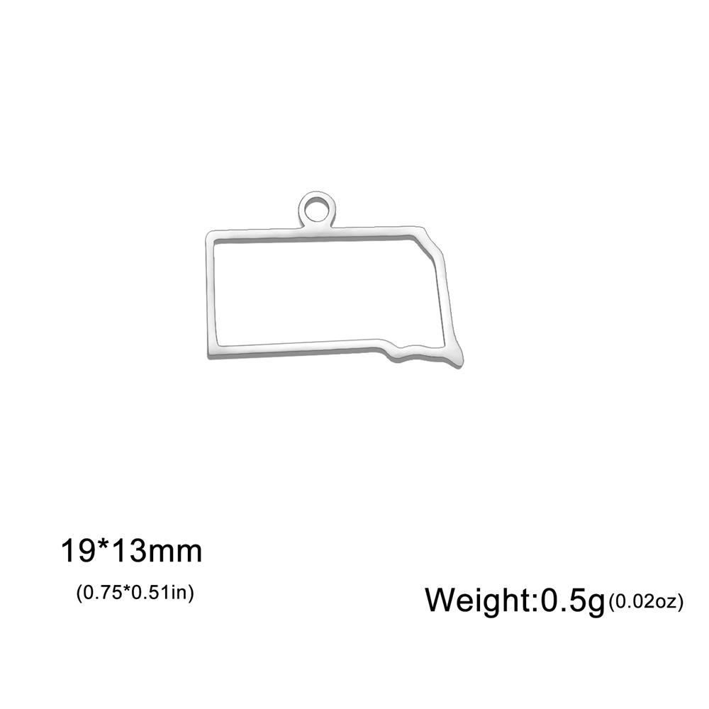 

10pcs/lot United States Map Michigan Pendents for Necklace Bracelet Stainless Steel Maine Charms DIY Jewelry Making Accessories Silver