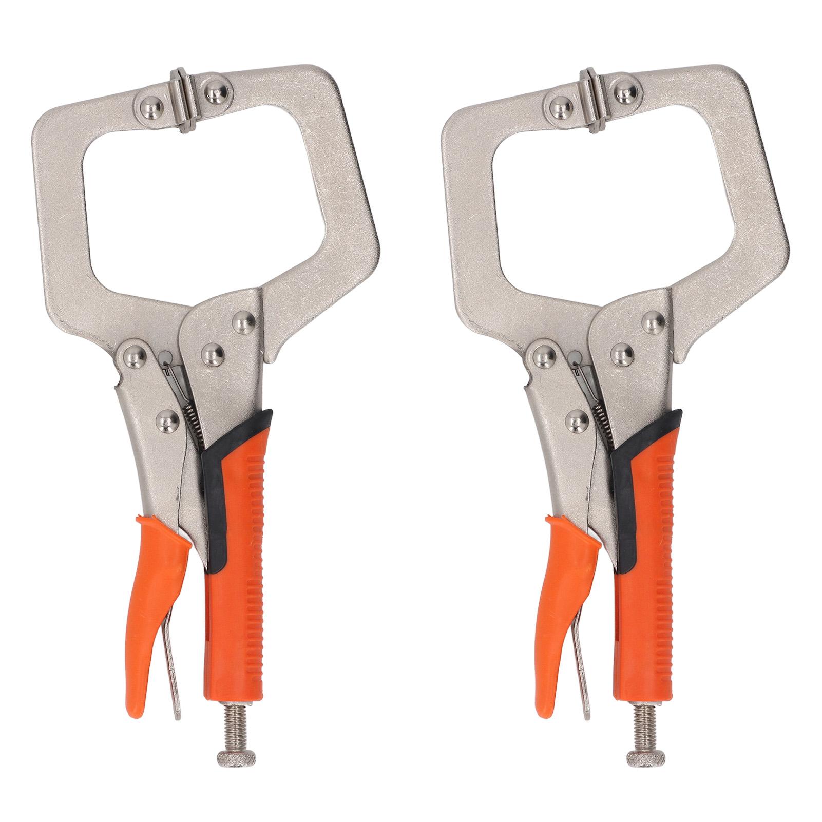 

2Pcs Locking C Clamp Pliers Set Heavy Duty Woodworking Face Clamp with Rotating Pads for Welding Poc 9in