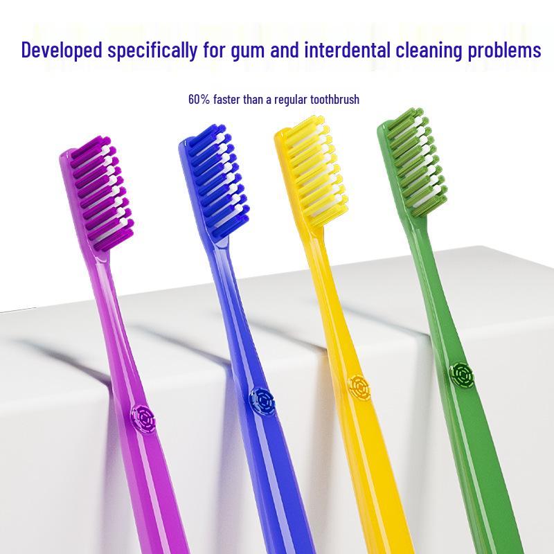 Ultra-Fine Soft Bristle Toothbrush with Stable Base Suction Cup - Thin, Small Head for Home Use