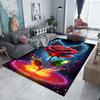 Roses and Angel Wings Printed Carpet for Living Room Bedroom Bedside Bathroom Floor Mat Area Rugged Sofa Mat Home Decor