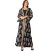 AB363 Dubai Eid al-Adha Mesh Embroidery Patchwork Muslim Two-Piece Set