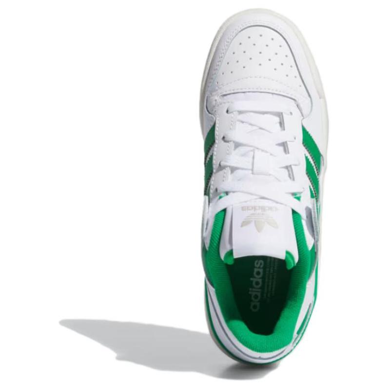 Adidas Originals FORUM Abrasion Resistant Low Top Kids' Skateboarding Shoes White Green Sneakers IH0223