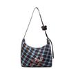 2025 new plaid canvas bag, Korean handbag, literary style versatile shoulder bag, large capacity simple crossbody bag