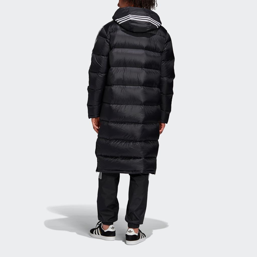 Adidas Originals Long Down Jacket With Hood For Winter Men Outerwear Black FL0007