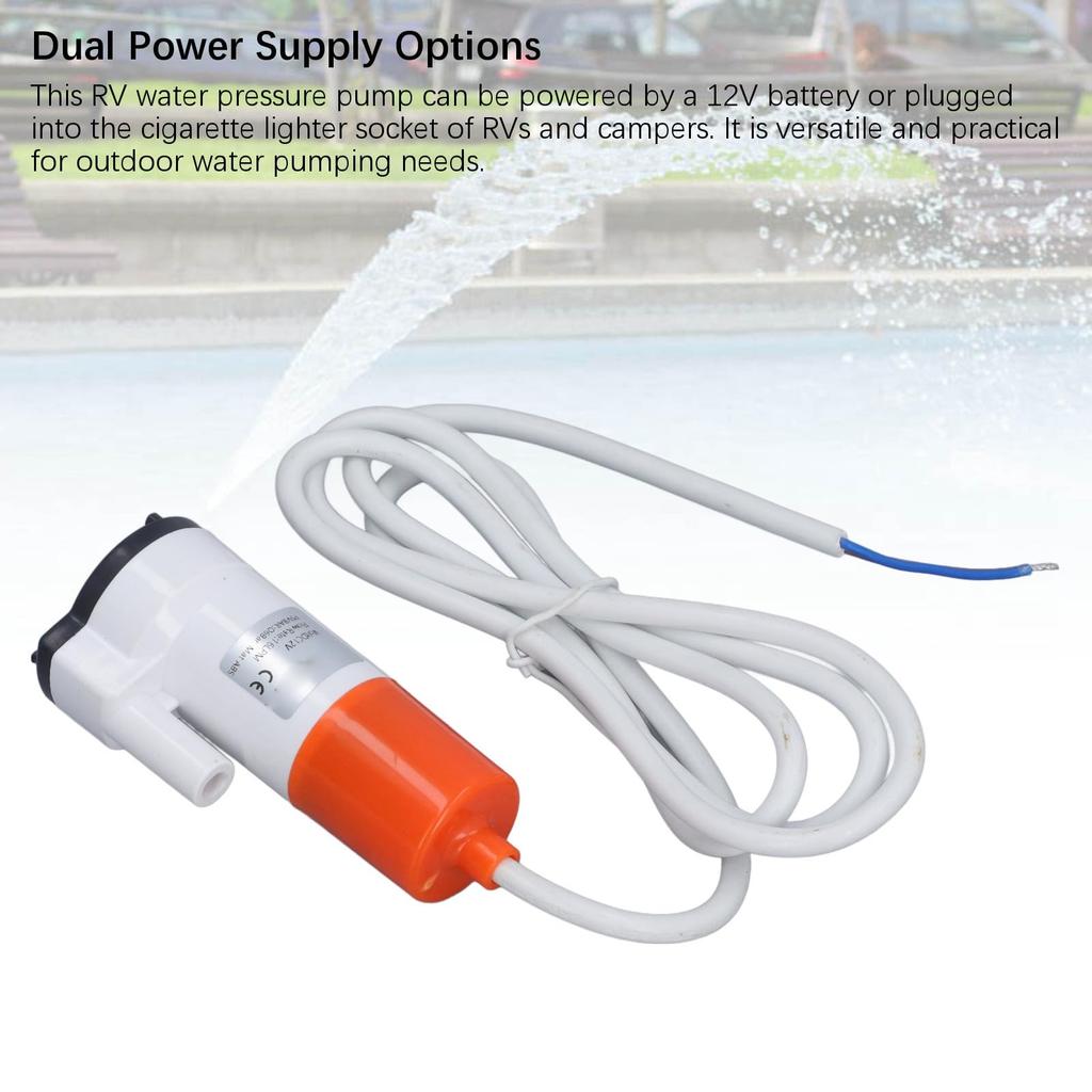 Asixxsix DC 12V RV Water Pump, 16lpm RV Water Pressure Pump, Low Noise RV High Pressure Water Pump for RV Yacht Camper Sprayer Food Truck Camping