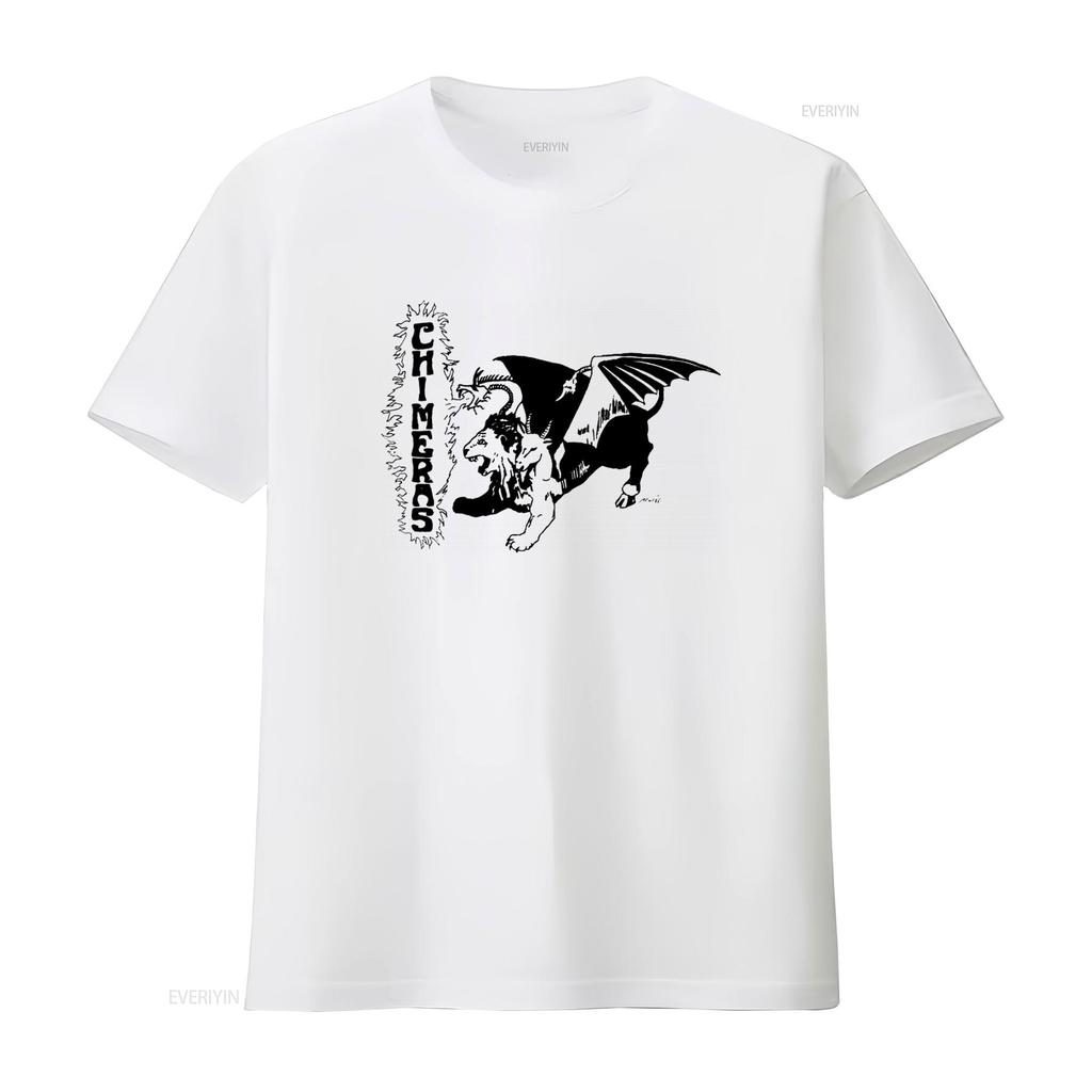 80s Vintage CHIMERAS Greek Mythology T Shirt Light Yellow Medium vintage Washed Unisex Stretched homme Versatile Breathable