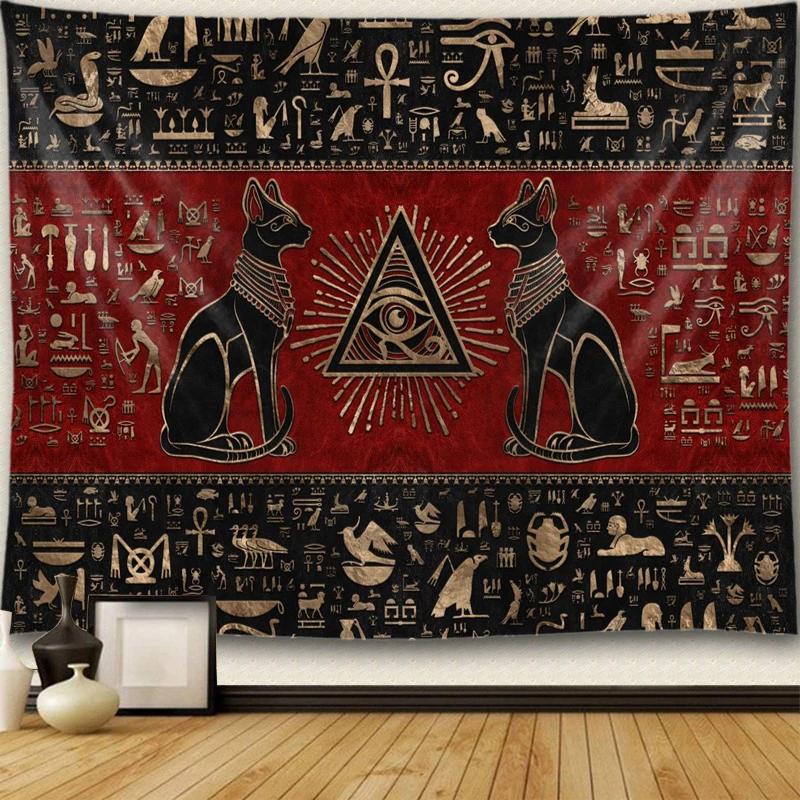 Ancient Egyptian Tapestry Mystic Symbol  Wall Hanging Cloth Home Old Culture Retro