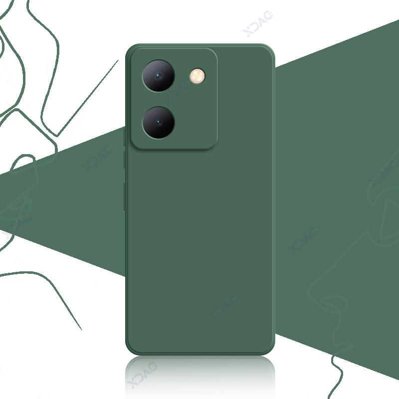 Luxury Square Liquid Silicone Cases for VIVO Y36 V2247 4G V2248 5G 6.64" VIVOY36 360 Soft Phone Covers Waterproof Bags