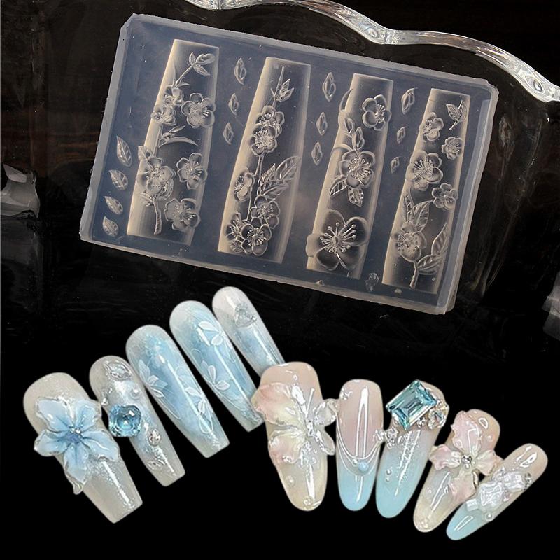 1 Pcs Tulip Sea Shell Jellyfish Goldfish Starfish 3D Acrylic Nail Mold Nail Decorations Diy Silicone Manicure Mold Nail Art Mold