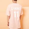Li Ning Paris Fashion Week Printed Loose Sports Short Sleeve T-Shirt Men Tops Orange Pink AHSQ277-3