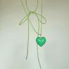 Unique Crystal Heart Necklace Fashion Sweet Cool Heart Clavicle Chain Lace Up