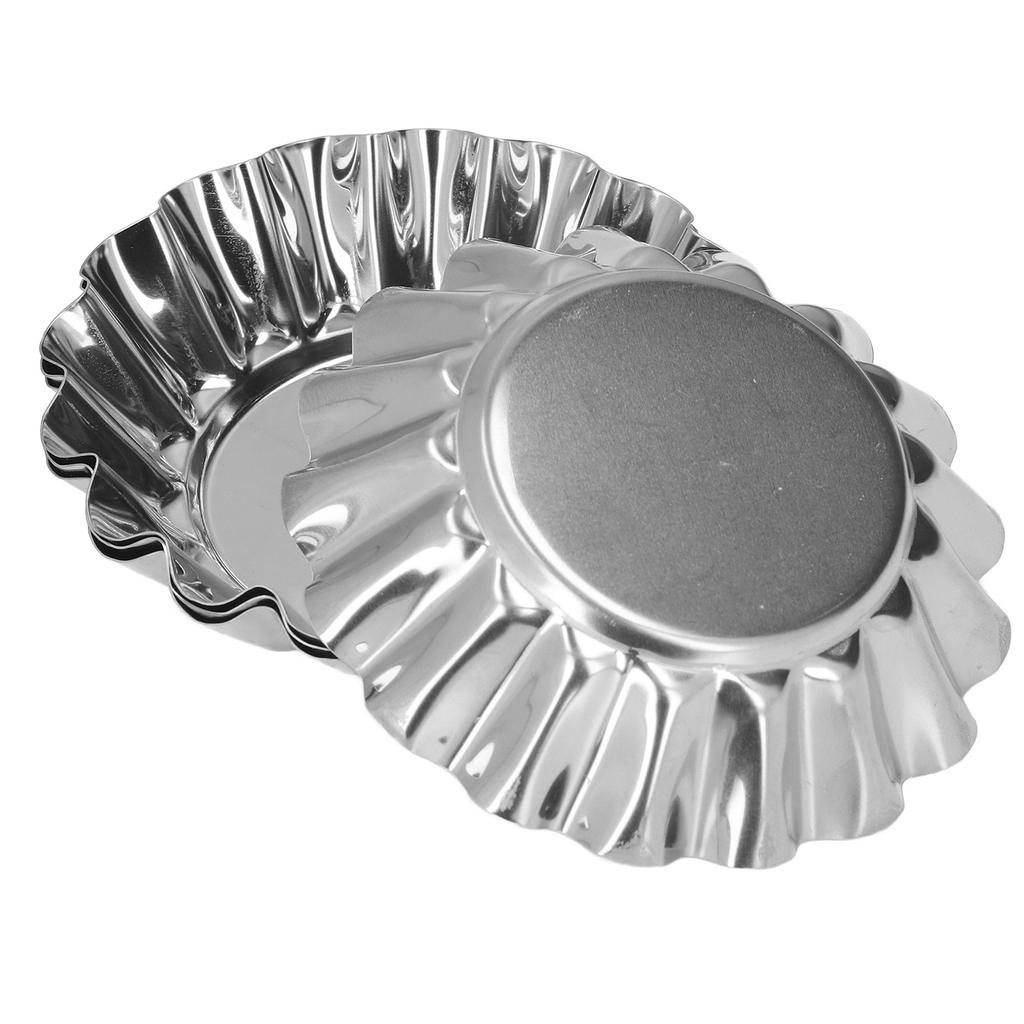 12Pcs Egg Tart Mold Mini Round Cupcake Pan Stainless Steel Tool Set Kit for Baking