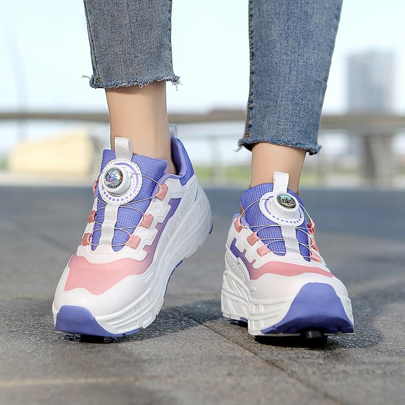 Kid's Four-wheel Sports Shoes Detachable Flat Shoes Children's Skating Roller Skates Shoes for Kids Girl Skate Shoes
