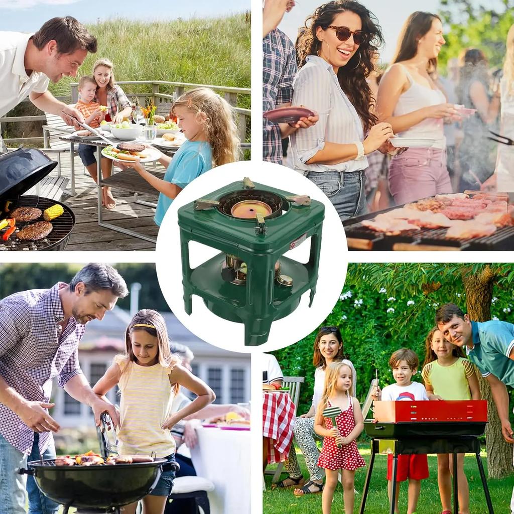 Winterheizung 8-Docht Rucksack-Ölkocher Kocher Tragbarer Grillbrenner Campingkocher Mini-Campingkocher für Outdoor-Abenteuer