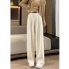 Autumn Winter Lady Snow Warm Pants Classic Fleece High Waist Trousers Women Straight Leg Plush Thermal Casual Pants