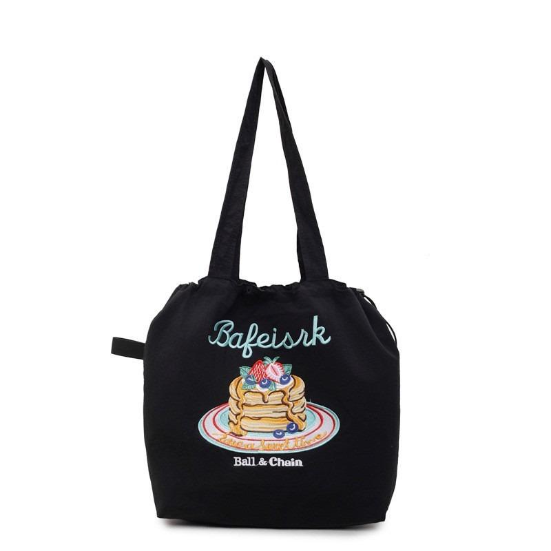 New high-value, fresh, sweet and cute embroidered small bag, casual and simple large-capacity bucket bag.