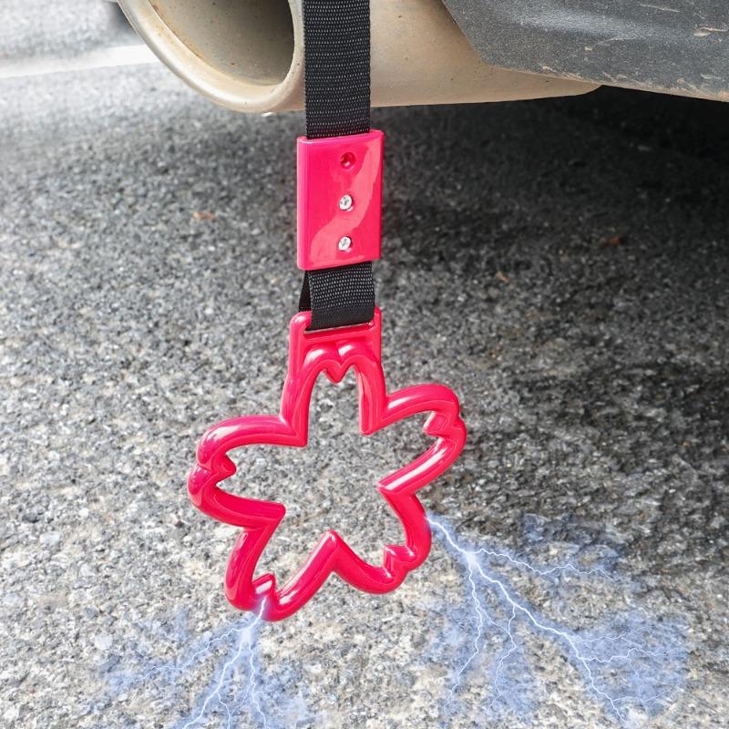 Zupełnie nowy uchwyt w kształcie wiśni pasek na rękę wnętrze samochodu pierścień ostrzegawczy driftu JDM pociąg autobus urok pasek do ciągnięcia akcesoria samochodowe