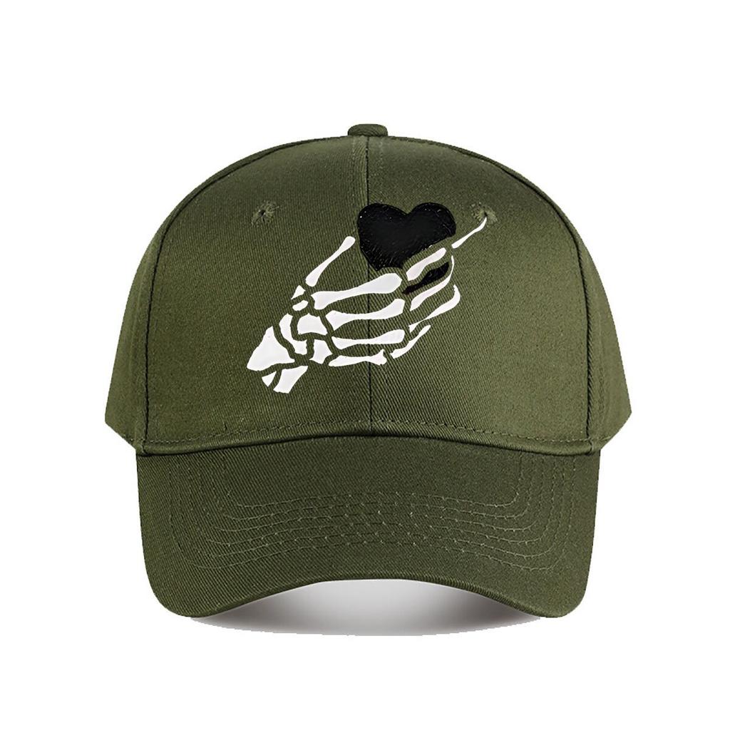Metal Skeleton Hand Heart Wall Decor Baseball Cap Fashion Unisex Sunhat Womens Outdoor Sports Snapback Cap