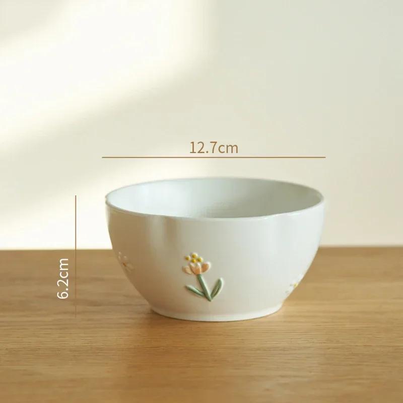 Blumen Relief Keramikplatten Kreative Rund High-End Fischplatte Köstliche Gerichte Speiseplatte Exquisites Haushaltsgeschirr