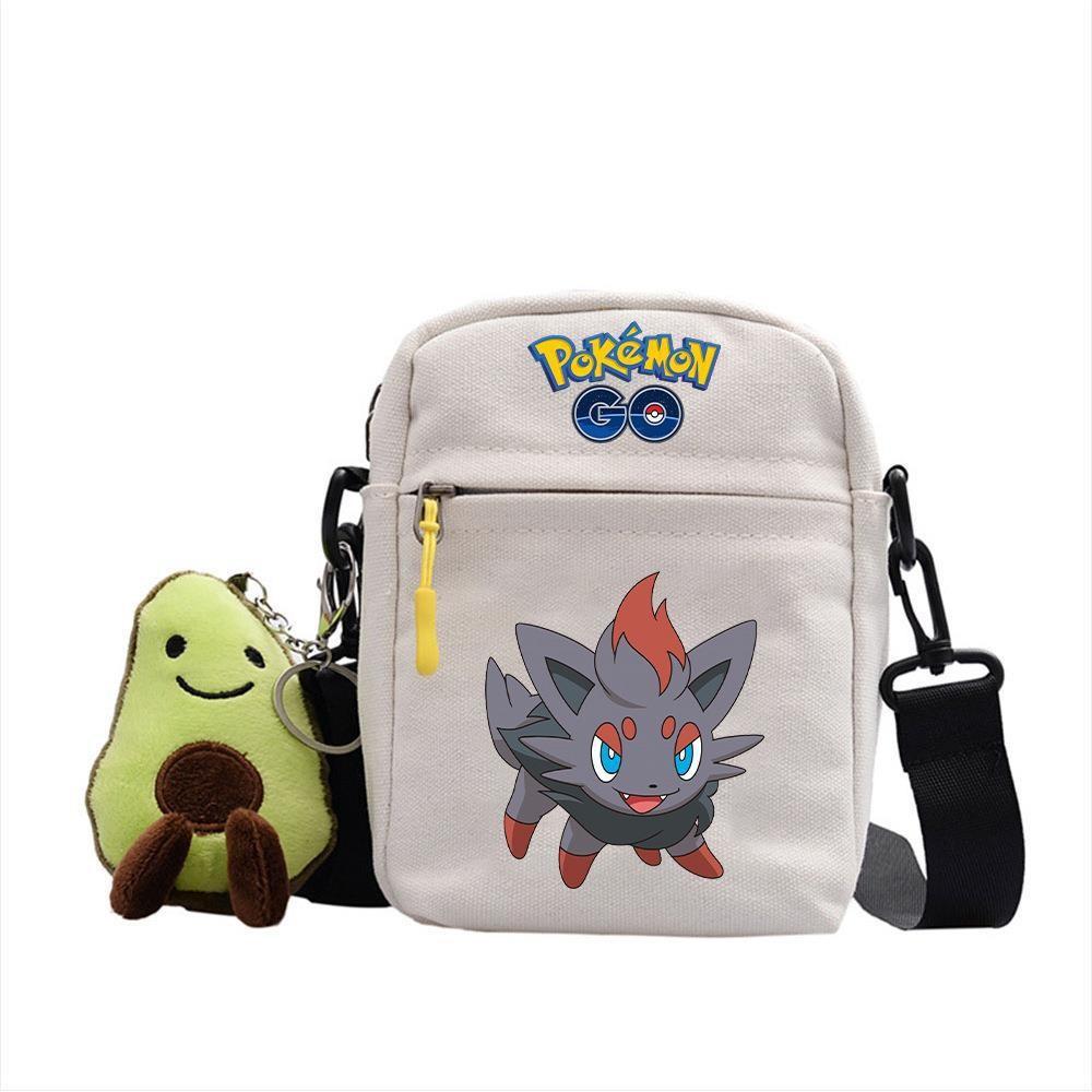 Plecak z anime Pokemon Mała płócienna torba na ramię z kieszenią na zamek do codziennego użytku