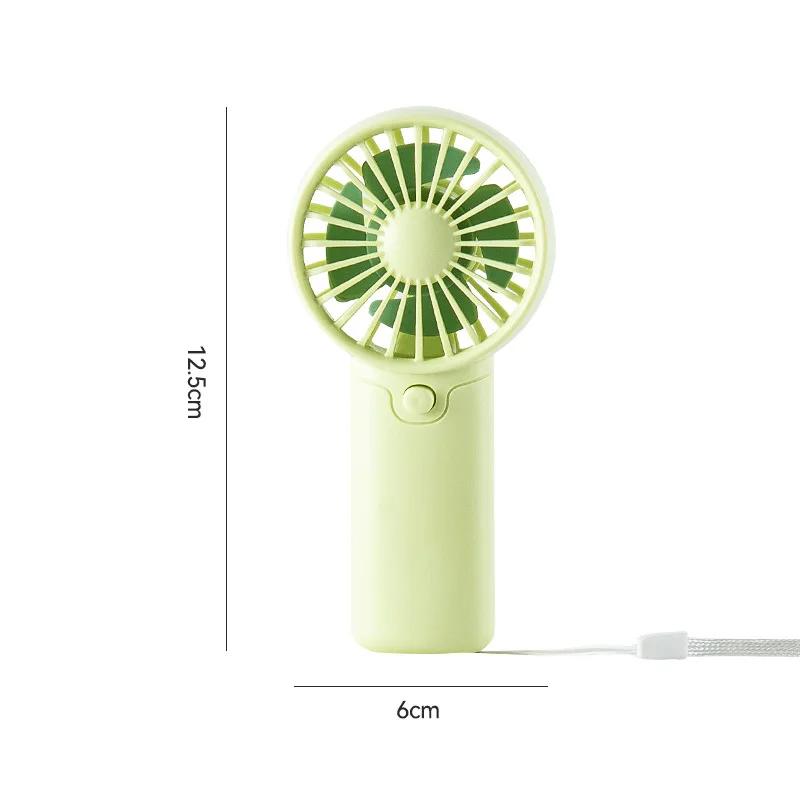 Cute Cartoon Handheld Fan Mini Lightweight Ultra Quiet Portable Pocket Fan With Lanyard For Student Dormitory Outdoor Daily Use