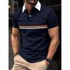 Mens Relaxed Fit Pique Polo Shirt With Button Breathable Casual Short Sleeve Top Office Daily Wear