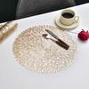 Simple Mesh Flower Placemat European Style  Gold PVC Hollow Coffee Dining Table Decorative Mat Steak Tray Mat Coaster