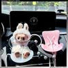 Mini Bambola di Peluche Seggiolino di Sicurezza Kawaii Labubu Bambola Idol Sedile Ornamento Auto Decorazione Accessori per Aromatizzazione Aria Auto