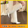 High-value hairy women's long boots 2025 new fashionable and comfortable pointed but knee high-heeled boots children