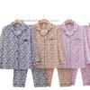 Guifei Autumn/Winter Women's Two-Piece Pajama Set: Turn-Down Collar, Long Sleeve, Long Pants, Casual Comfort
