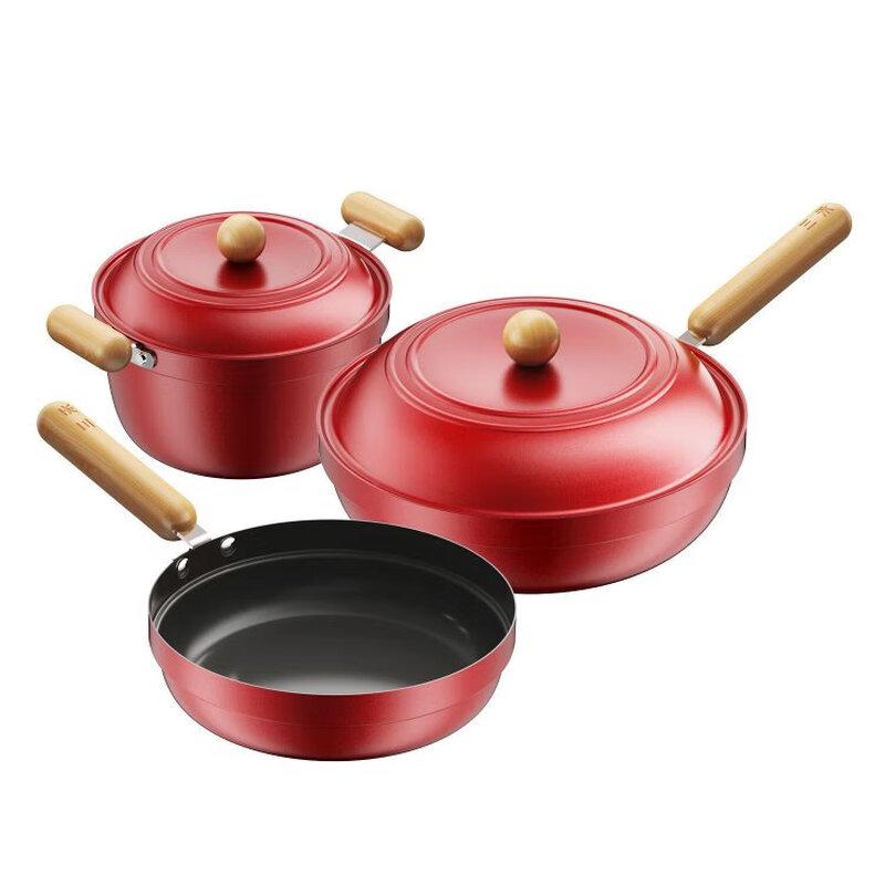 Набор из 3 предметов посуды Sanhe Hongyun T328 с антипригарным покрытием