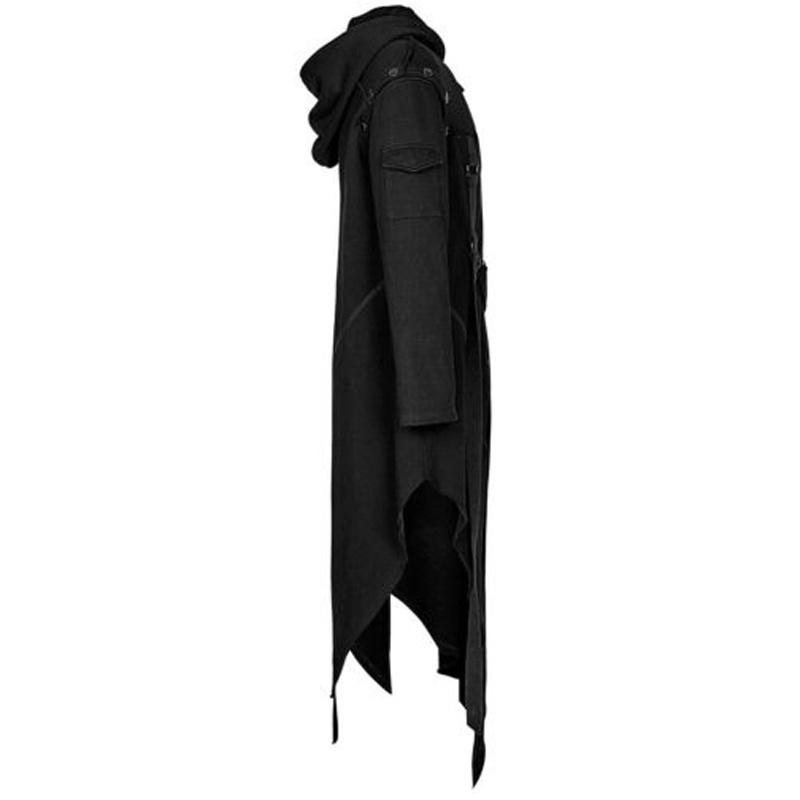 Men's Punk Hooded Jacket Black Gothic Retro Cosplay Hoodie Halloween Costume