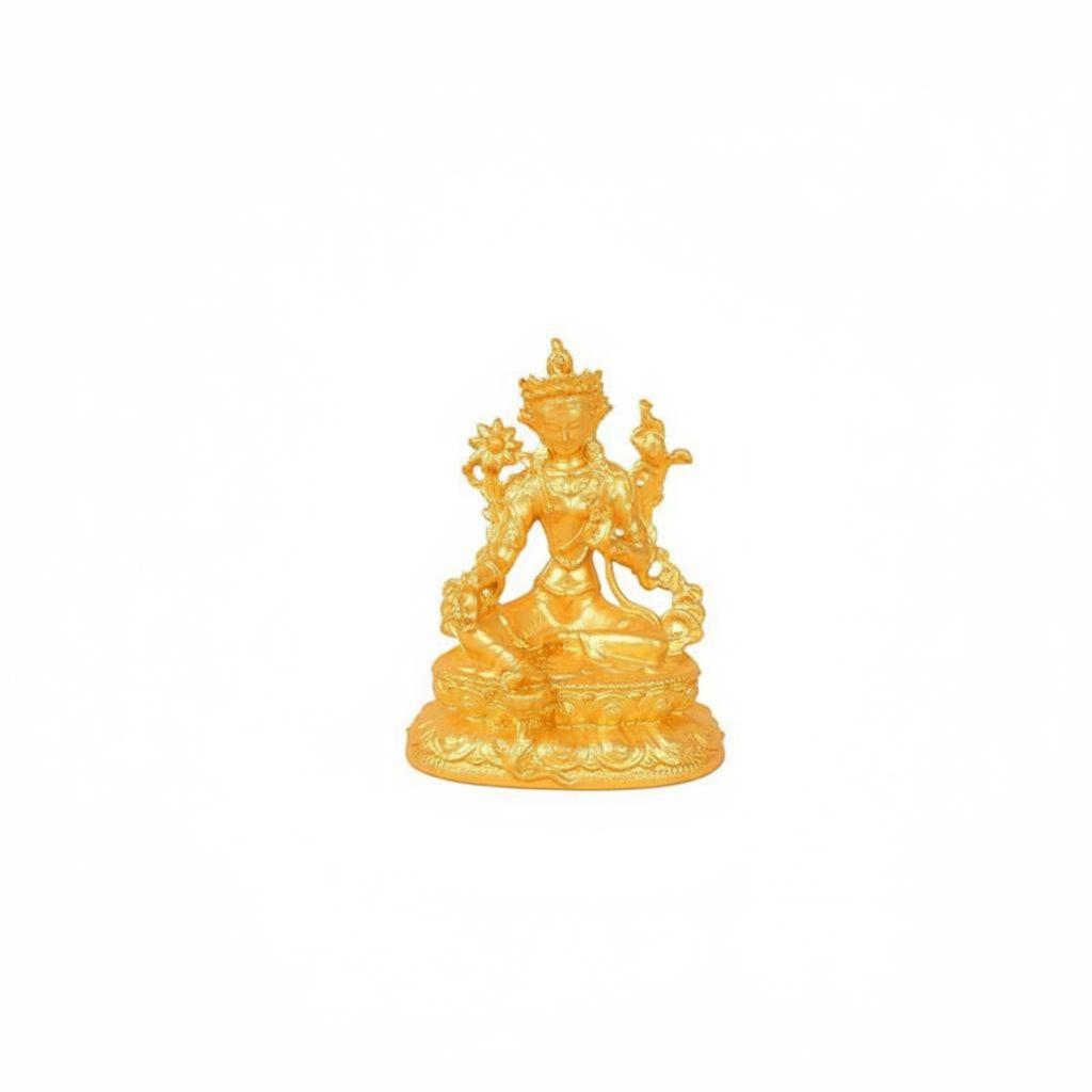 Miniature Golden Buddha Statue Palm Size Small Portable Buddhist Figurine Sitting Buddha Statue Feng Shui Religious Decor