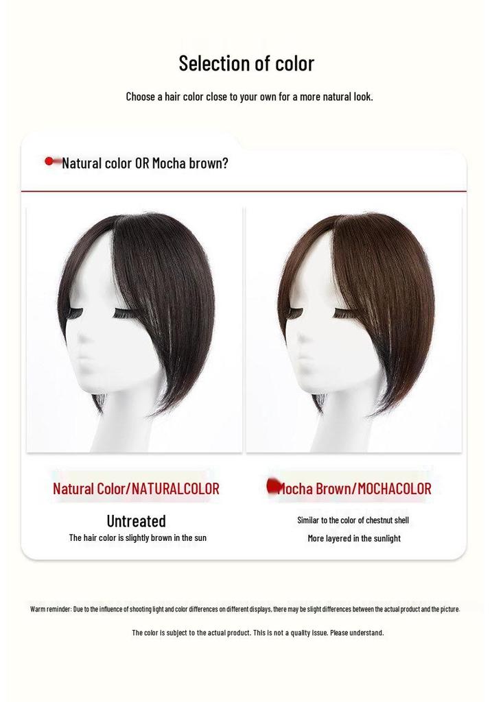 Women's Bangs Wig Hair Volume Topper - Fluffy, Natural, Seamless Hair Extension for Concealing White Hair