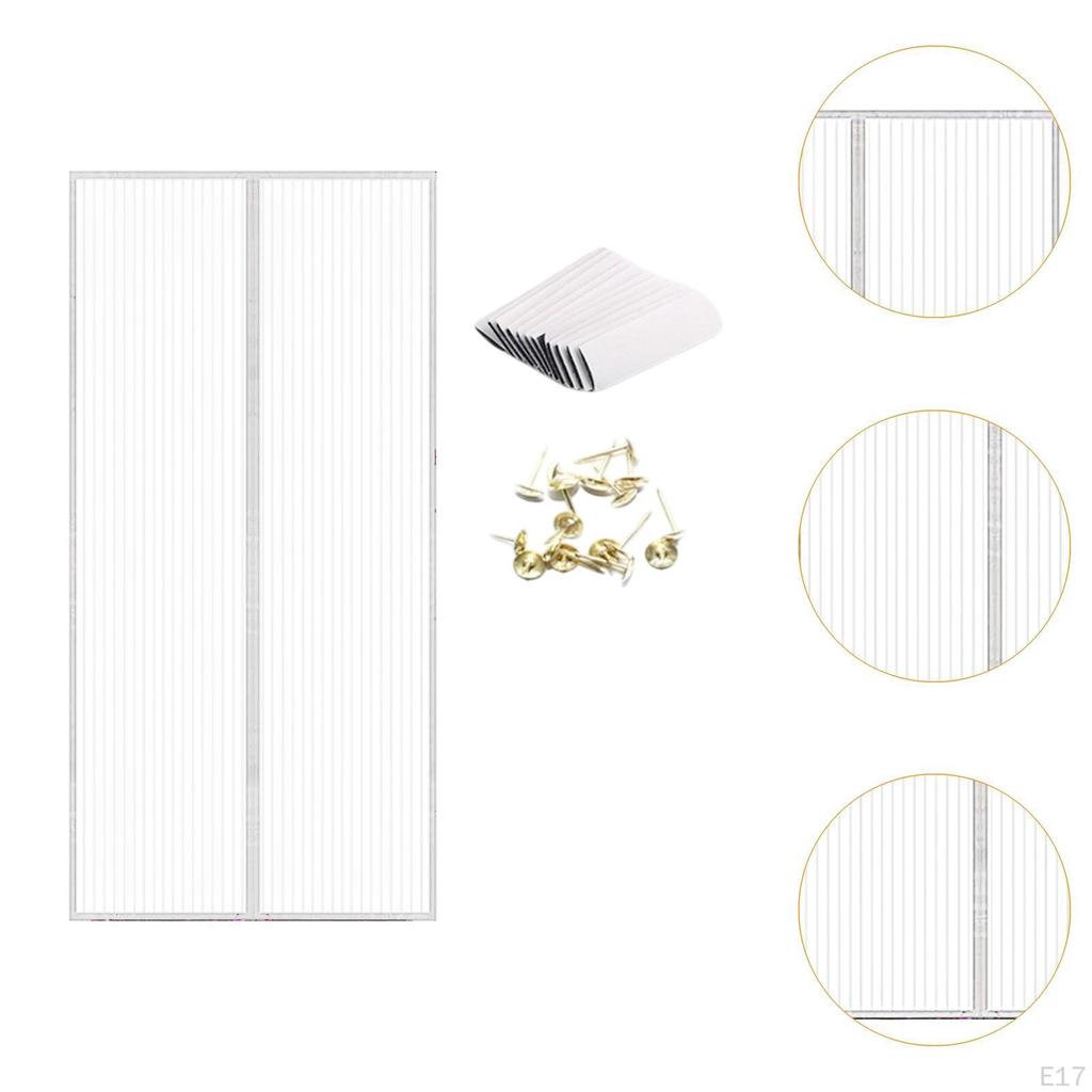 Magnetic Door Curtain Heavy Duty Entry Screen for Hotel Balcony Bedroom 80x210cm Black