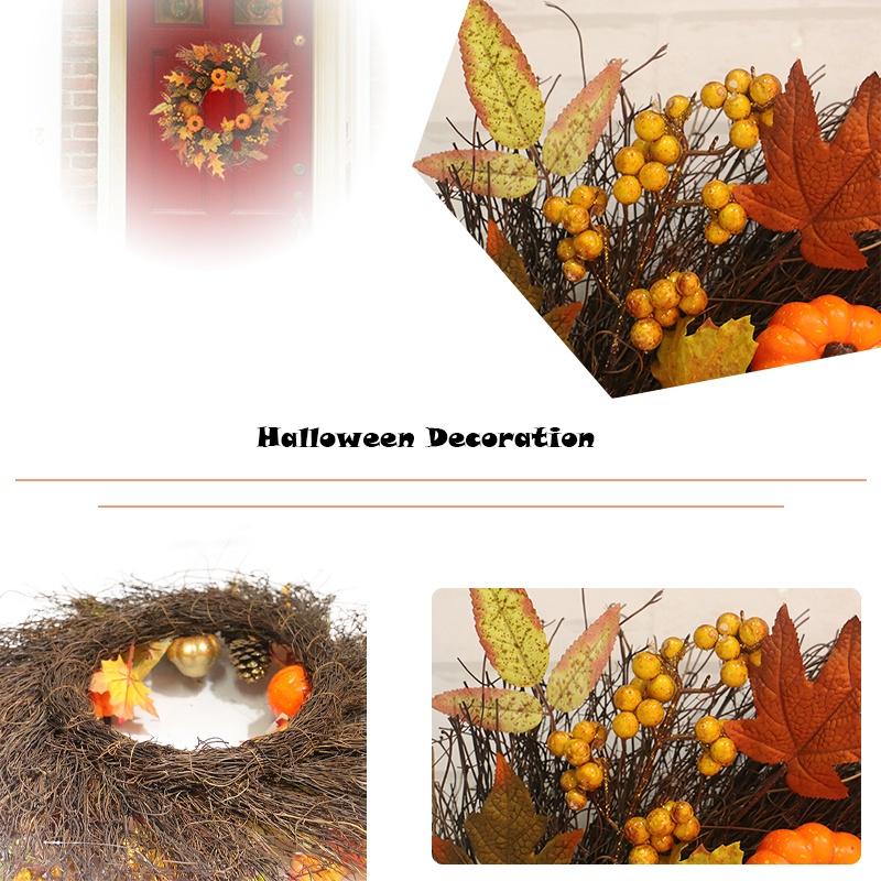 For Simulation Garland Wedding Home Party Decoration Fall Door Autumn Wreath